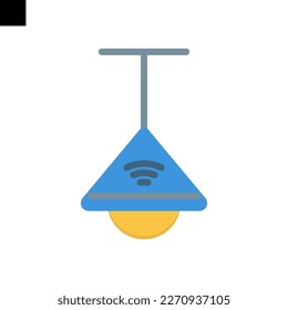 smart lamp icon flat style vector