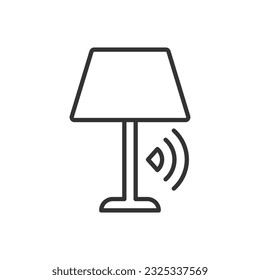 smart lamp icon - table light with wi-fi icon