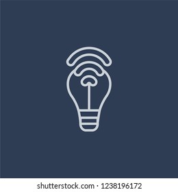 smart Lamp icon. Trendy flat vector line smart Lamp icon on dark blue background from smart home collection. 