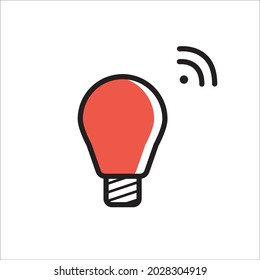 Ilustración del vector de iconos de la lámpara inteligente