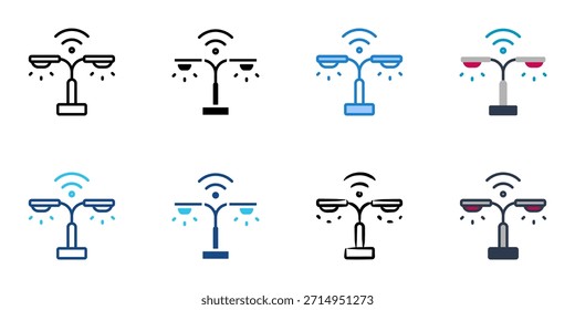 smart lamp icons set multiple style vector collection. 
