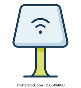 smart lamp iot single isolated icon with filled line style