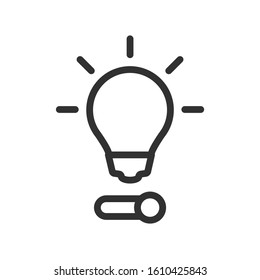 smart lamp with wireless control, smart house, wifi, linear icon. Editable stroke