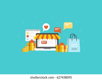 Smart laptop online shopping.