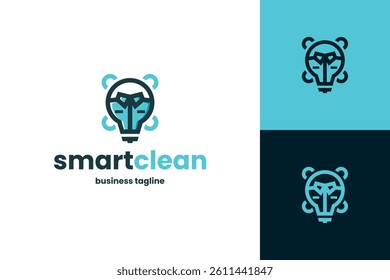 smart laundry vector logo design