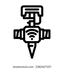 smart lawn sprinkler home line icon vector. smart lawn sprinkler home sign. isolated contour symbol black illustration