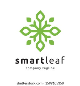Smart Leaf Green Logo Template