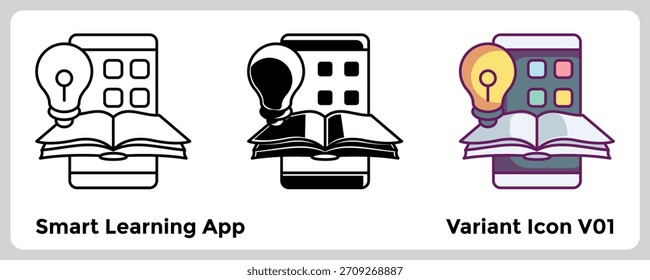 O Smart Learning App oferece ferramentas interativas e aprimoradas de IA que impulsionam o envolvimento dos alunos e os resultados do aprendizado digital. Estilo Linha, Preenchido, Cor.