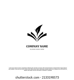 libro educativo de aprendizaje inteligente con plantilla de diseño de logotipo de vector de climatología