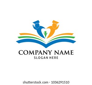 smart learning education book shop store vector logo design template