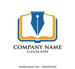 smart learning education book shop store vector logo design template