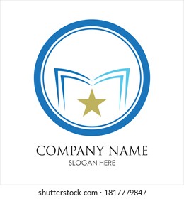 plantilla de diseño de logotipo de la tienda de libros de educación para aprendizaje inteligente