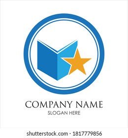 plantilla de diseño de logotipo de la tienda de libros de educación para aprendizaje inteligente