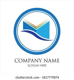 plantilla de diseño de logotipo de la tienda de libros de educación para aprendizaje inteligente