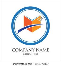 smart learning education book shop store vector logo design template