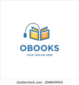 plantilla de diseño de logotipo de la tienda de libros de educación para aprendizaje inteligente