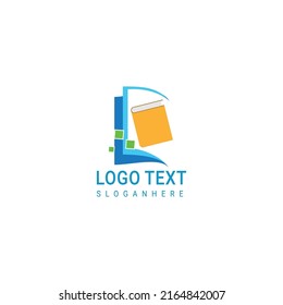 smart learning education book shop store vector logo design template