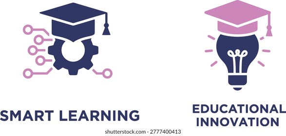 Smart learning educational innovation concept with puzzle pieces and lightbulb icon vector illustration