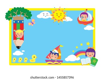 smart learning fantasy. happy kid.