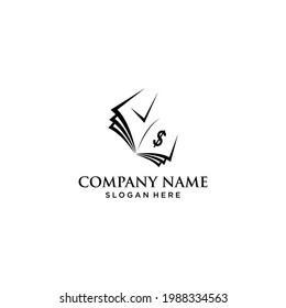 aprendizaje inteligente libro de educación sobre gestión financiera tienda vector diseño del logo blanco