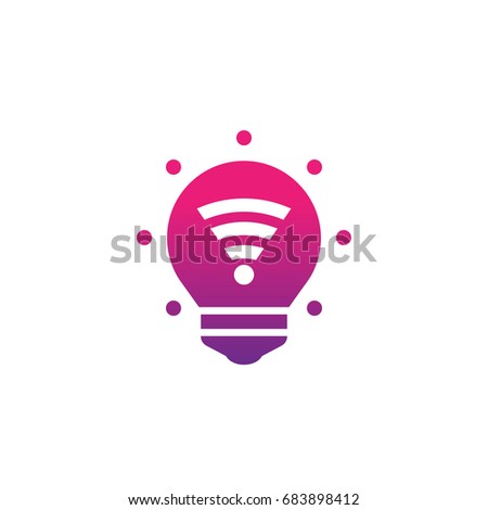 smart led light bulb icon, vector pictogram