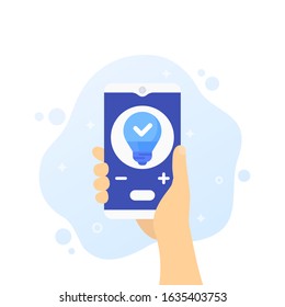 smart led light icon on phone screen