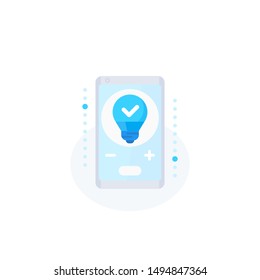 smart led light icon with phone