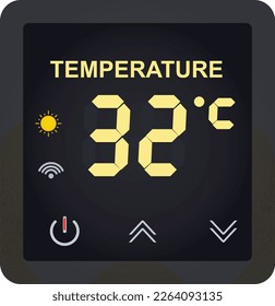 Smart  led thermostat display. vector