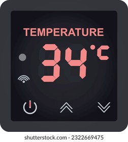 Smart  led thermostat display. vector