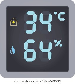 Smart  led thermostat display. vector