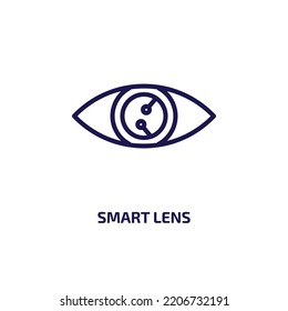 smart lens icon from artificial intellegence and future technology collection. Thin linear smart lens, smart, technology outline icon isolated on white background. Line vector smart lens sign, symbol 