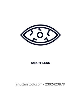 smart lens icon. Thin line smart lens icon from ai and future technology collection. Outline vector isolated on white background. Editable smart lens symbol can be used web and mobile