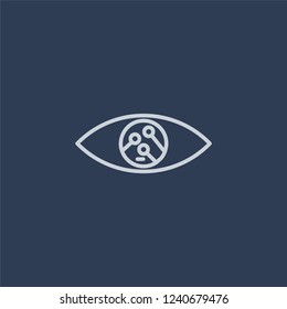 Smart lens icon. Trendy flat vector line Smart lens icon on dark blue background from Artificial Intelligence, Future Technology collection. 