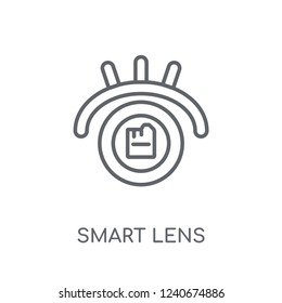 Smart lens linear icon. Modern outline Smart lens logo concept on white background from Artificial Intellegence and Future Technology collection.