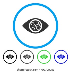 Smart Lens rounded icon. Vector illustration style is a flat iconic symbol inside a circle, black, gray, blue, green versions. Designed for web and software interfaces.
