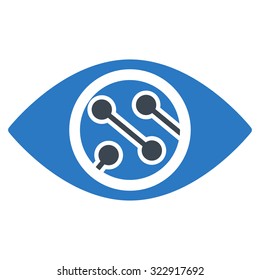 Smart Lens vector icon. Style is bicolor flat symbol, smooth blue colors, rounded angles, white background.