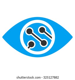Smart Lens vector icon. Style is bicolor flat symbol, blue and gray colors, rounded angles, white background.