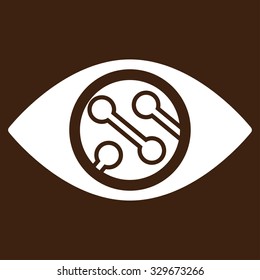 Smart Lens vector icon. Style is flat symbol, white color, rounded angles, brown background.