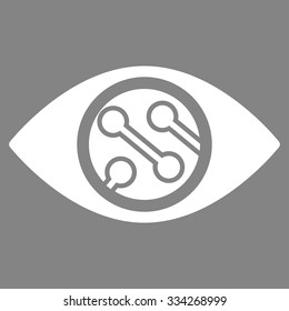 Smart Lens vector icon. Style is flat symbol, white color, rounded angles, gray background.
