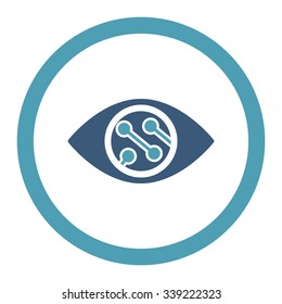 Smart Lens vector icon. Style is bicolor flat rounded symbol, cyan and blue colors, rounded angles, white background.