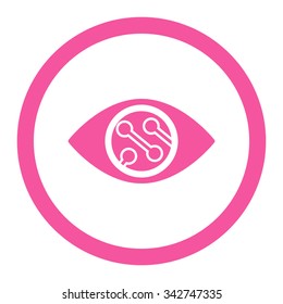 Smart Lens vector icon. Style is flat rounded symbol, pink color, rounded angles, white background.