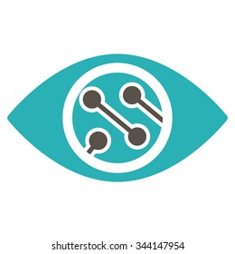 Smart Lens vector icon. Style is bicolor flat symbol, grey and cyan colors, rounded angles, white background.