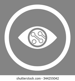 Smart Lens vector icon. Style is flat rounded symbol, white color, rounded angles, gray background.