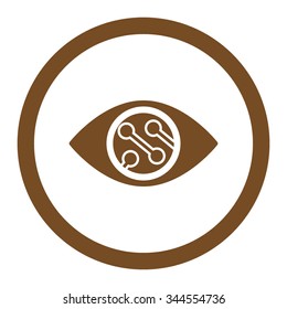 Smart Lens vector icon. Style is flat rounded symbol, brown color, rounded angles, white background.