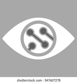 Smart Lens vector icon. Style is bicolor flat symbol, dark gray and white colors, rounded angles, silver background.