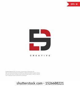 Smart Letter DS, SD Logo icon monogram design. Vector graphic design template element.