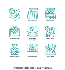Smart life icons set gradient style