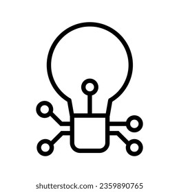 Smart lighbulb icon. Vector illustration. Isolated object on a white background.