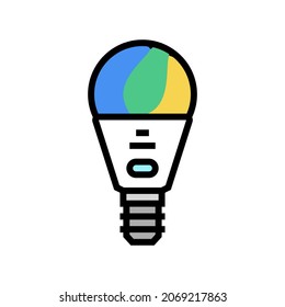 smart light bulb color icon vector. smart light bulb sign. isolated symbol illustration