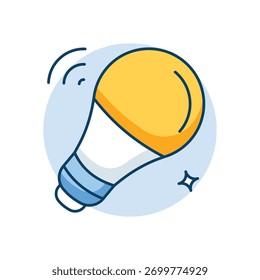 Ícone de lâmpada inteligente limpo e ilustração vetorial moderna